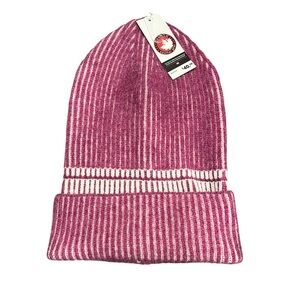 NWT Canada Weather Gear Warmest Warmth Purple Striped Women’s Cuffed Beanie Hat